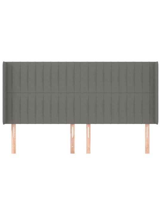 Galvgalis ar malām, 203x16x118/128 cm, tumši pelēks audums