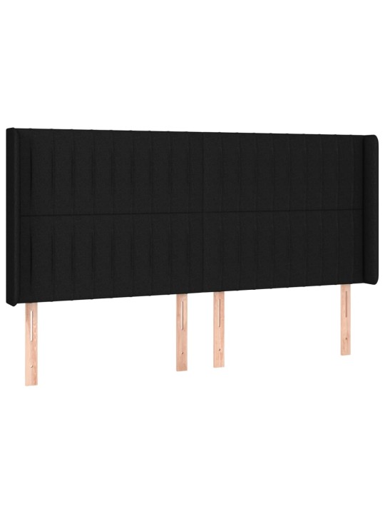 Galvgalis ar malām, 203x16x118/128 cm, melns audums
