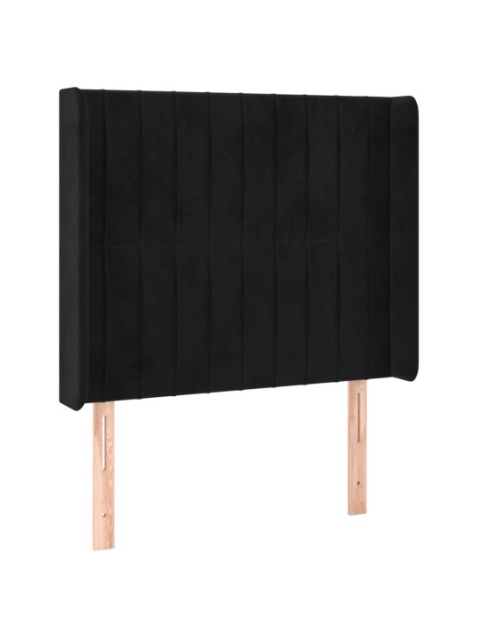 Galvgalis ar malām, melns samts, 83x16x118/128 cm