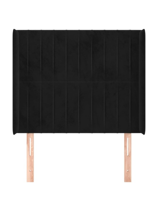 Galvgalis ar malām, melns samts, 83x16x118/128 cm