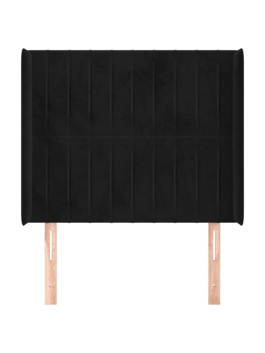 Galvgalis ar malām, melns samts, 93x16x118/128 cm