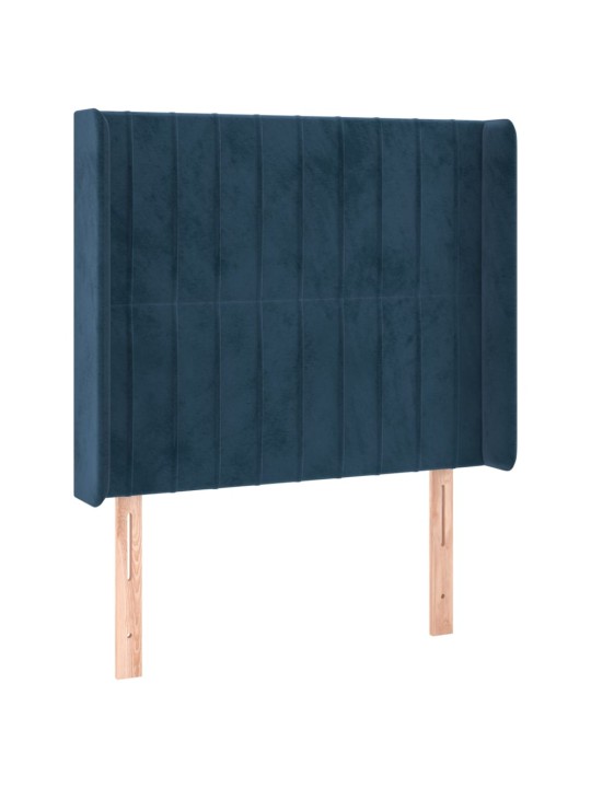 Galvgalis ar malām, tumši zils samts, 103x16x118/128 cm