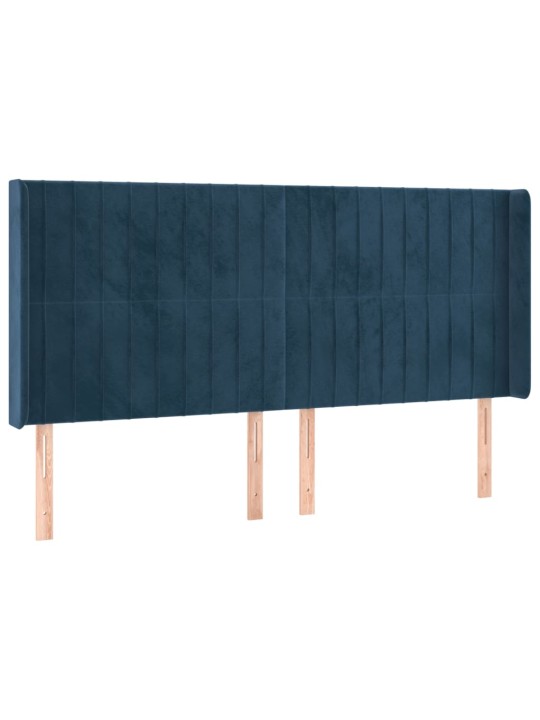 Galvgalis ar malām, tumši zils samts, 163x16x118/128 cm