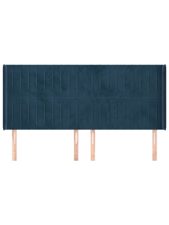 Galvgalis ar malām, tumši zils samts, 163x16x118/128 cm