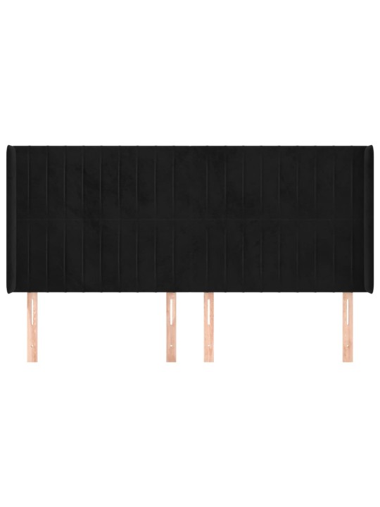 Galvgalis ar malām, melns samts, 203x16x118/128 cm