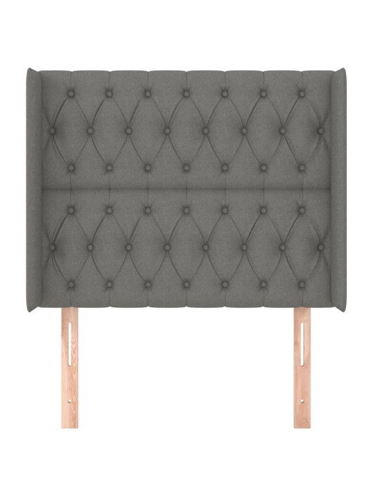 Galvgalis ar malām, 103x16x118/128 cm, tumši pelēks audums