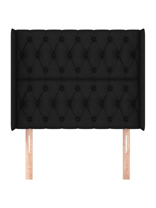 Galvgalis ar malām, 103x16x118/128 cm, melns audums