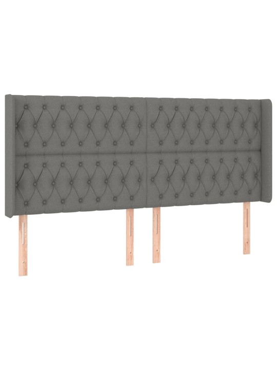 Galvgalis ar malām, 203x16x118/128 cm, tumši pelēks audums