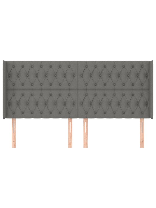 Galvgalis ar malām, 203x16x118/128 cm, tumši pelēks audums