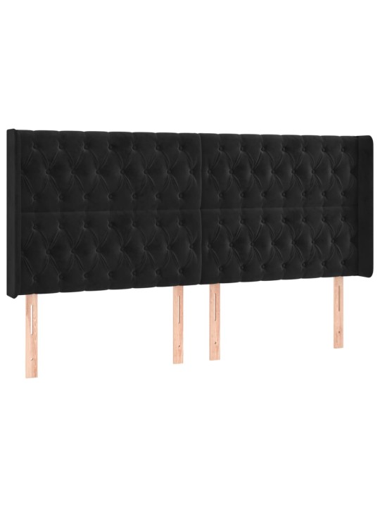 Galvgalis ar malām, melns samts, 203x16x118/128 cm
