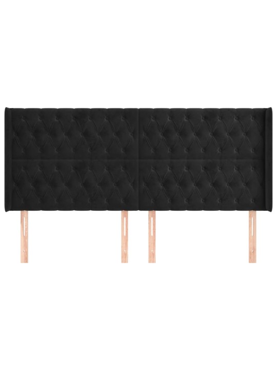 Galvgalis ar malām, melns samts, 203x16x118/128 cm