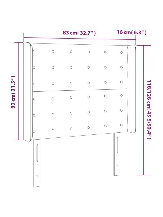 Galvgalis ar malām, 83x16x118/128m, pelēkbrūns audums