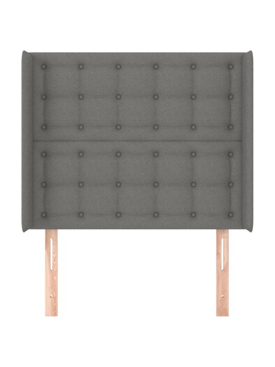 Galvgalis ar malām,93x16x118/128 cm, tumši pelēks audums