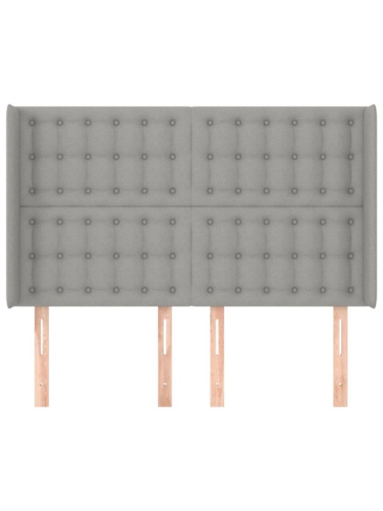 Galvgalis ar malām, 147x16x118/128 cm, gaiši pelēks audums