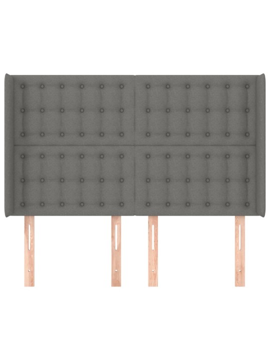 Galvgalis ar malām, 147x16x118/128 cm, tumši pelēks audums