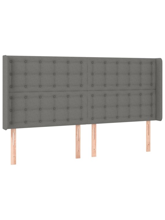Galvgalis ar malām, 163x16x118/128 cm, tumši pelēks audums