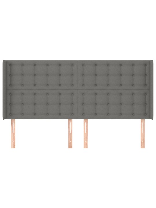 Galvgalis ar malām, 163x16x118/128 cm, tumši pelēks audums