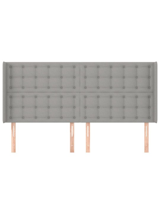 Galvgalis ar malām, 203x16x118/128 cm, gaiši pelēks audums