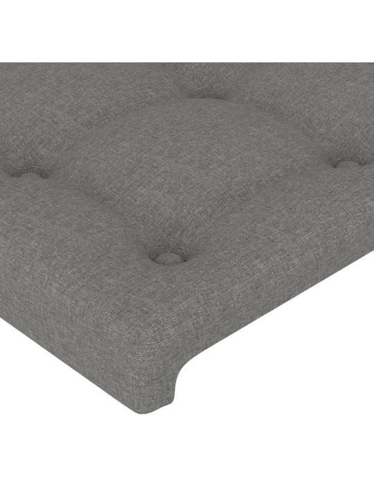 Galvgalis ar malām, 203x16x118/128 cm, tumši pelēks audums