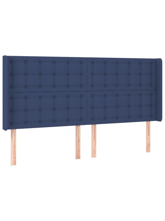 Galvgalis ar malām, 203x16x118/128 cm, zils audums