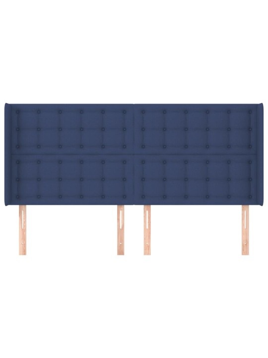 Galvgalis ar malām, 203x16x118/128 cm, zils audums