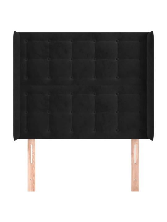Galvgalis ar malām, melns samts, 83x16x118/128 cm