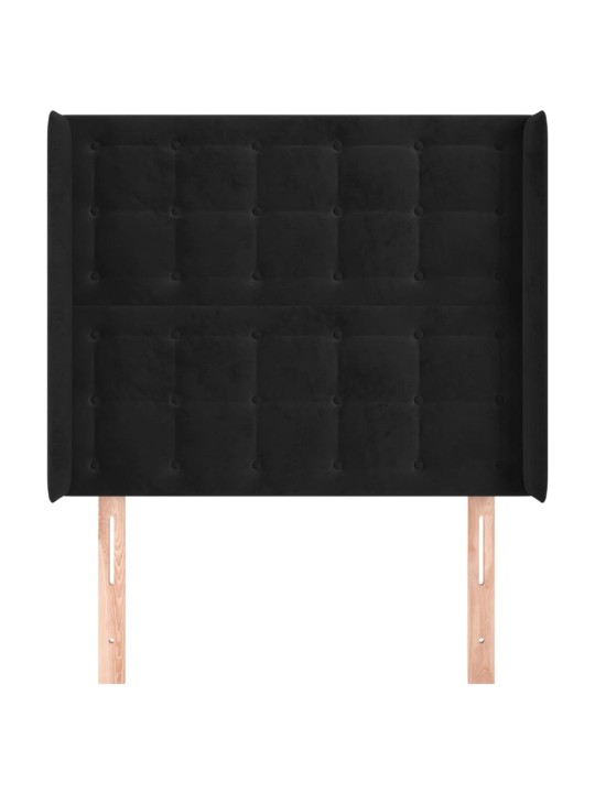 Galvgalis ar malām, melns samts, 93x16x118/128 cm