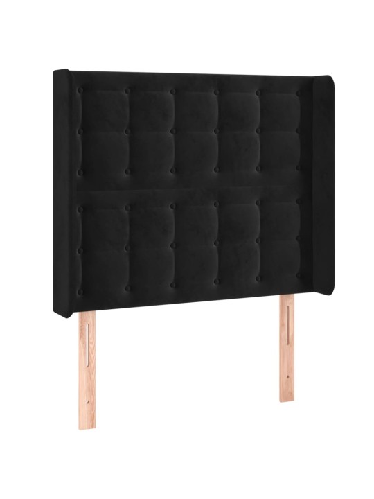 Galvgalis ar malām, melns samts, 103x16x118/128 cm