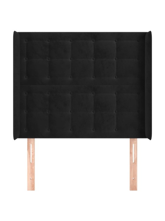 Galvgalis ar malām, melns samts, 103x16x118/128 cm