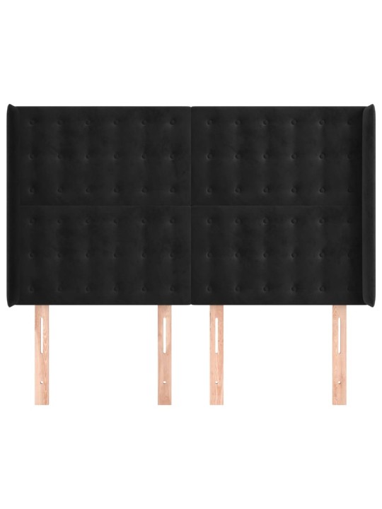 Galvgalis ar malām, melns samts, 147x16x118/128 cm