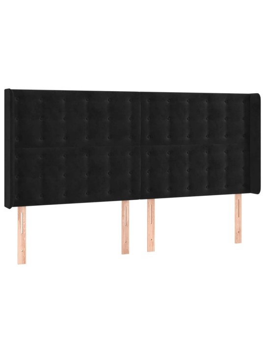 Galvgalis ar malām, melns samts, 183x16x118/128 cm