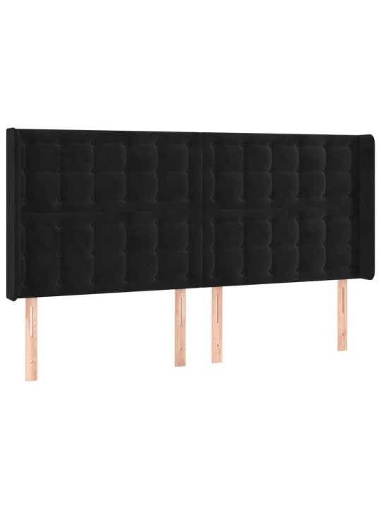 Galvgalis ar malām, melns samts, 203x16x118/128 cm