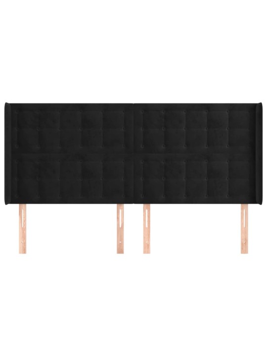 Galvgalis ar malām, melns samts, 203x16x118/128 cm