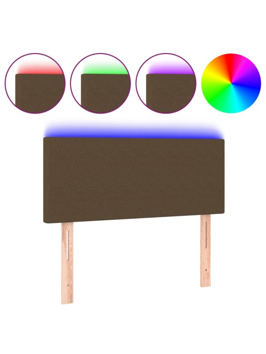 Gultas galvgalis ar led, 80x5x78/88 cm, tumši brūns audums