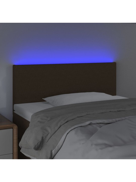 Gultas galvgalis ar led, 80x5x78/88 cm, tumši brūns audums