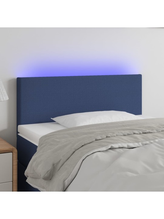 Gultas galvgalis ar led, 80x5x78/88 cm, zils audums