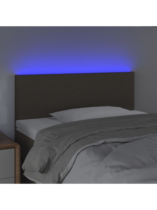 Gultas galvgalis ar led, 90x5x78/88 cm, pelēkbrūns audums