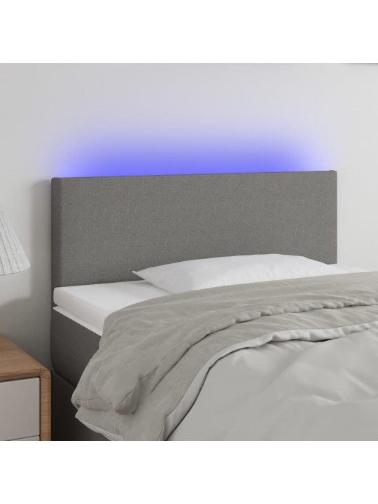 Gultas galvgalis ar LED, 100x5x78/88 cm, tumši pelēks audums