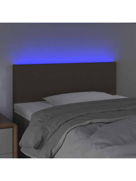 Gultas galvgalis ar LED, 100x5x78/88 cm, pelēkbrūns audums