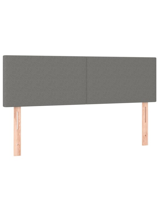 Gultas galvgalis ar LED, 144x5x78/88 cm, tumši pelēks audums