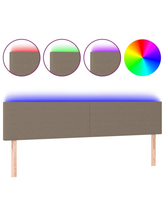 Gultas galvgalis ar led, 200x5x78/88 cm, pelēkbrūns audums