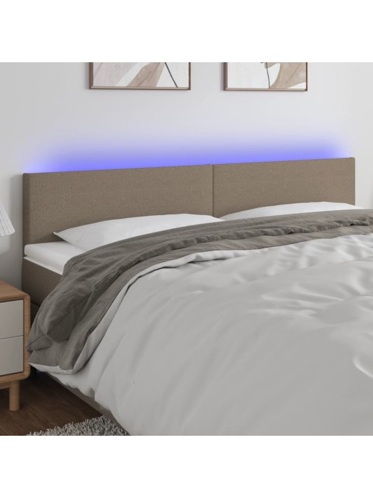 Gultas galvgalis ar led, 200x5x78/88 cm, pelēkbrūns audums