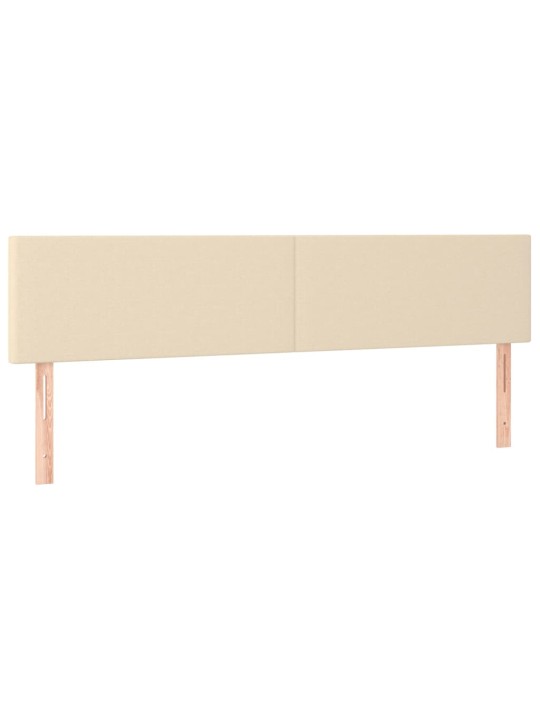 Gultas galvgalis ar led, 200x5x78/88 cm, krēmkrāsas audums