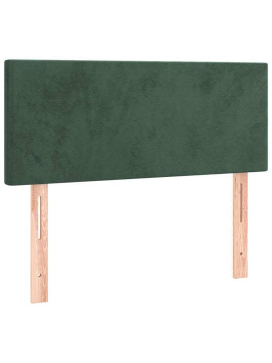 Gultas galvgalis ar led, 90x5x78 cm, tumši zaļš samts