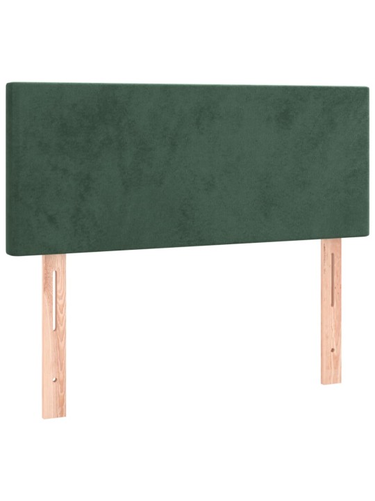 Gultas galvgalis ar LED, 100x5x78/88 cm, tumši zaļš samts