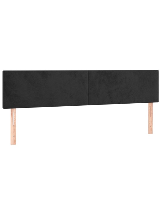 Gultas galvgalis ar LED, 160x5x78/88 cm, melns samts