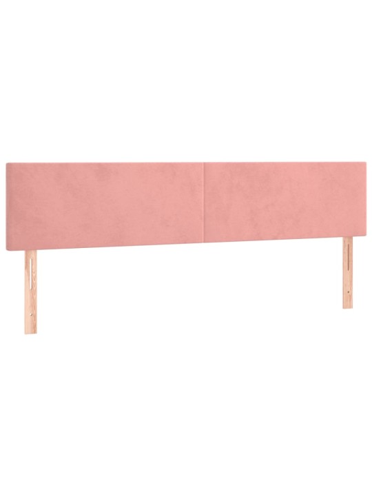 Gultas galvgalis ar led, 200x5x78/88 cm, rozā samts