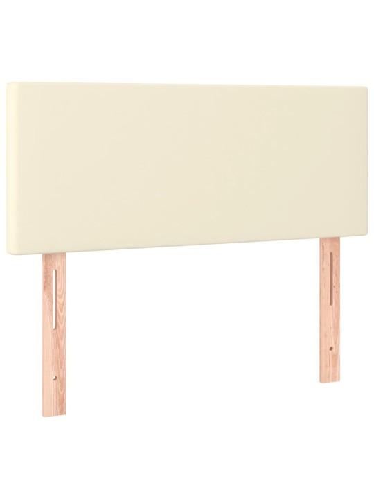 Gultas galvgalis ar led, 80x5x78/88 cm, krēmkrāsas mākslīgā āda