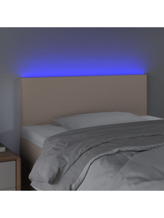 Gultas galvgalis ar led, 80x5x78/88 cm, kapučīno mākslīgā āda