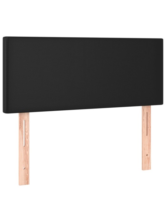 Gultas galvgalis ar led, 90x5x78/88 cm, melna mākslīgā āda